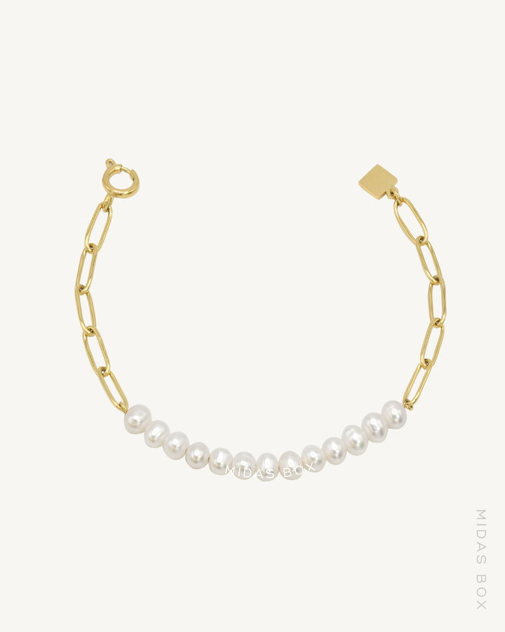 Paperclip Freshwater Pearl Bracelet