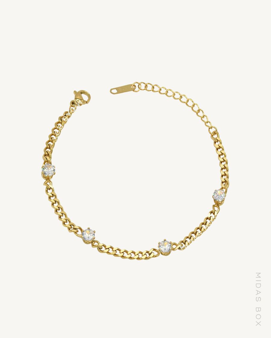 4-Stone Cuban Bracelet