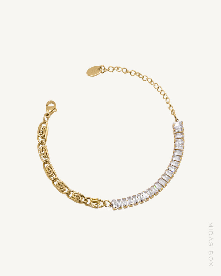 Infinity Flat Link Baguette Bracelet