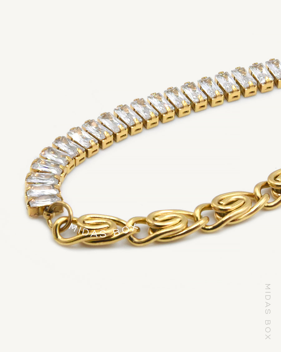 Infinity Flat Link Baguette Bracelet