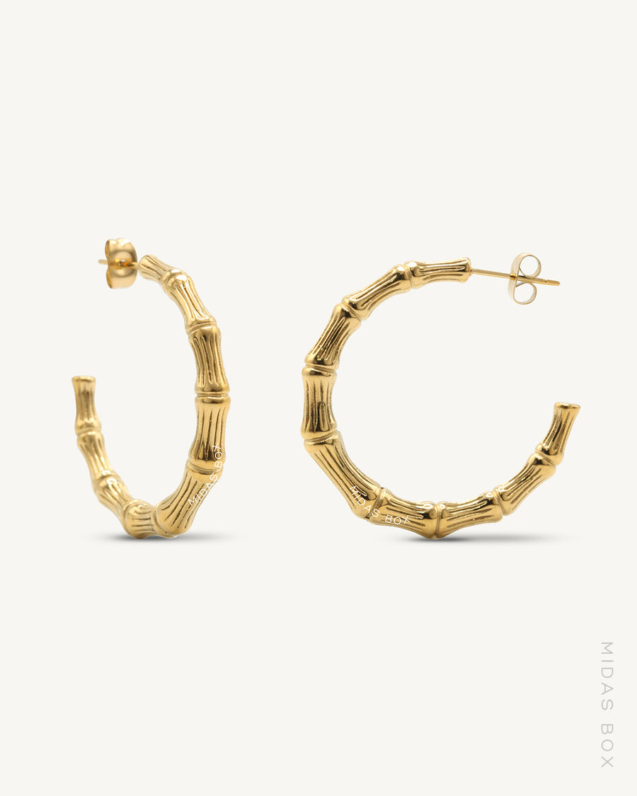 Bamboo Open Hoop Earrings