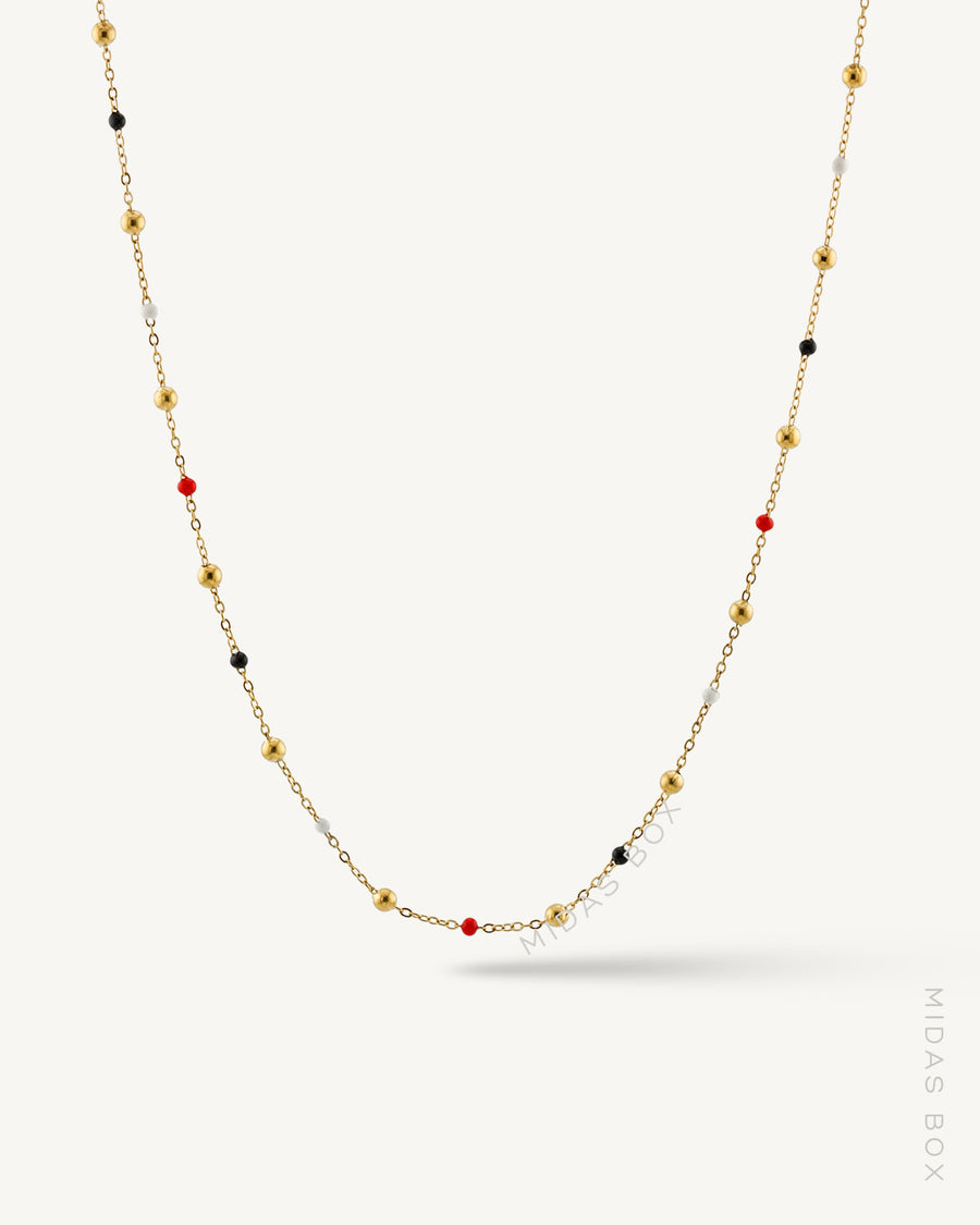 Multicolor Enamel Bead Necklace