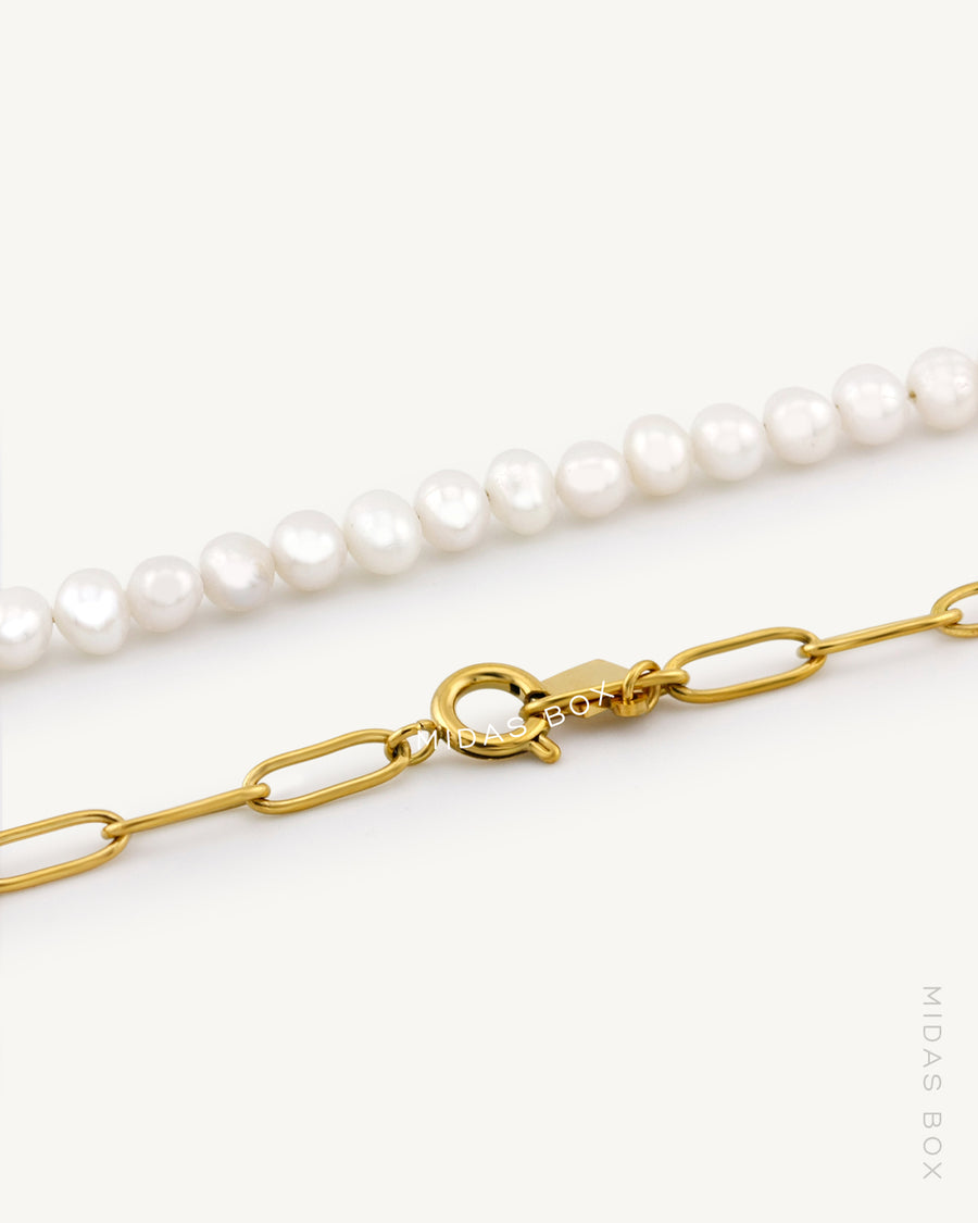 Paperclip Freshwater Pearl Necklace