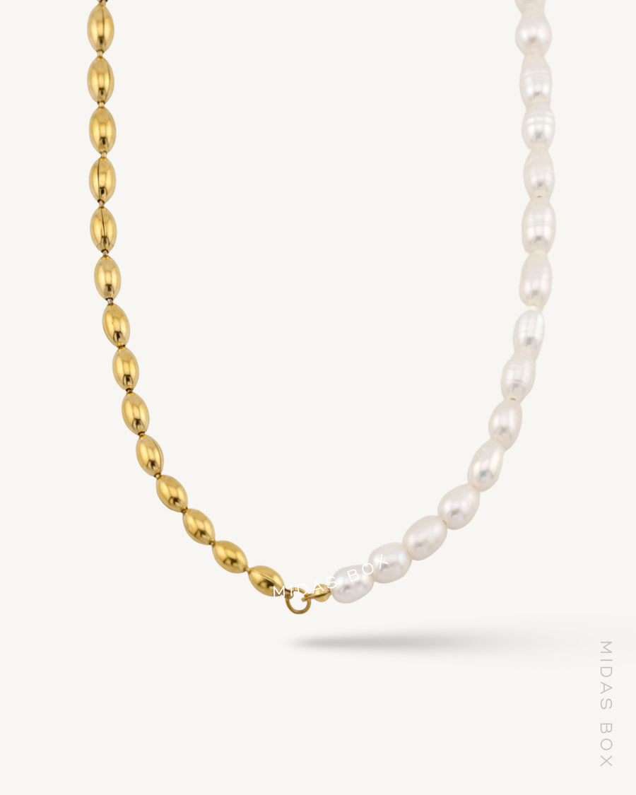 Grain x Pearl Asymmetric Necklace