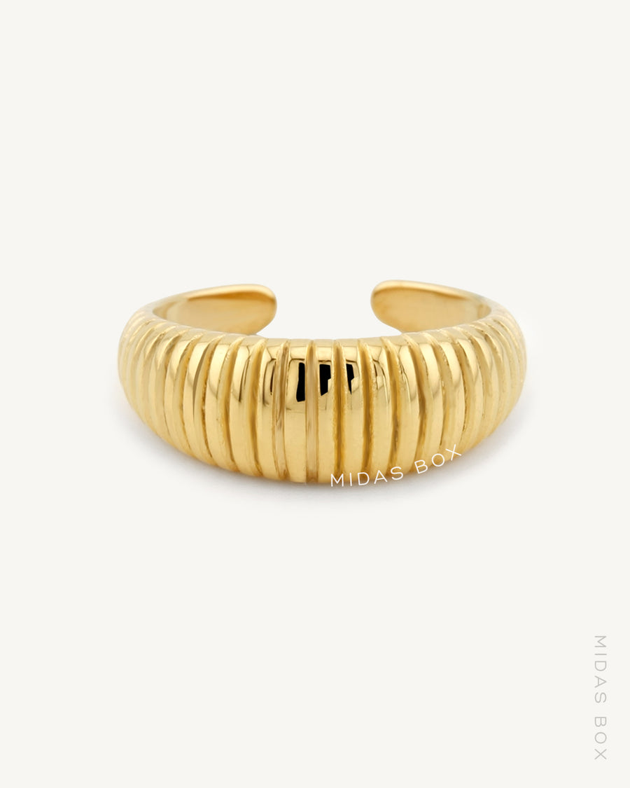 Ribbed Dome Open Ring