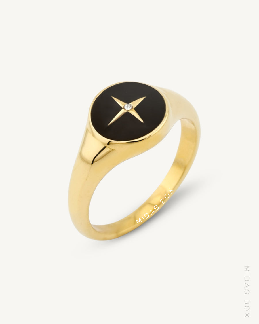 Cross Enamel Ring