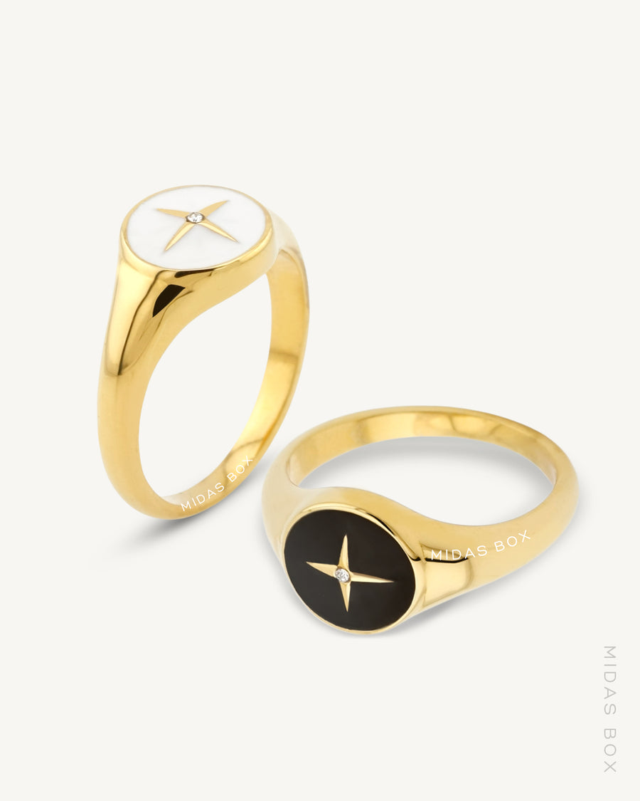 Cross Enamel Ring