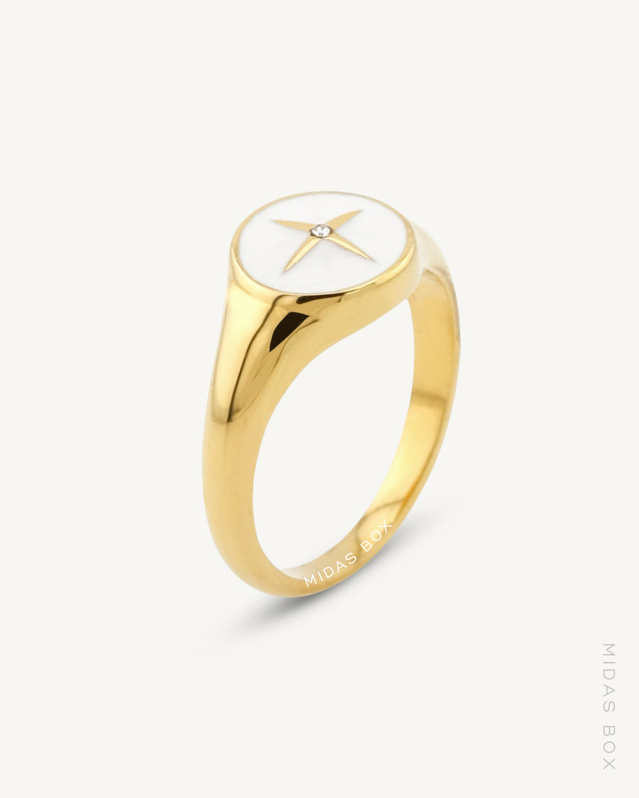 Cross Enamel Ring