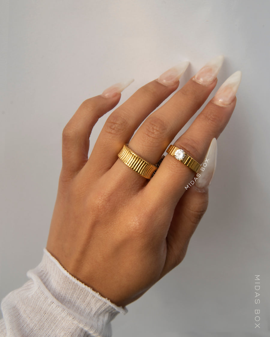 Ribbed Concave Ring